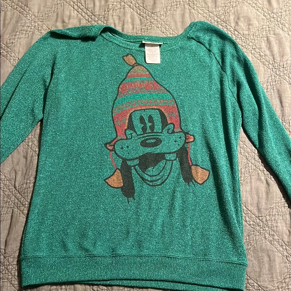 Disney Goofy Green Graphic Sweater